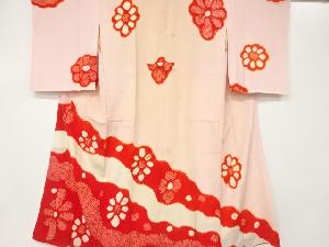 アンティーク　錦紗絞り花模様長襦袢